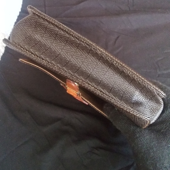 MARIO VALENTINO brown leather vintage 2 way 3way shoulder bag crossbody clutch - Picture 6 of 12